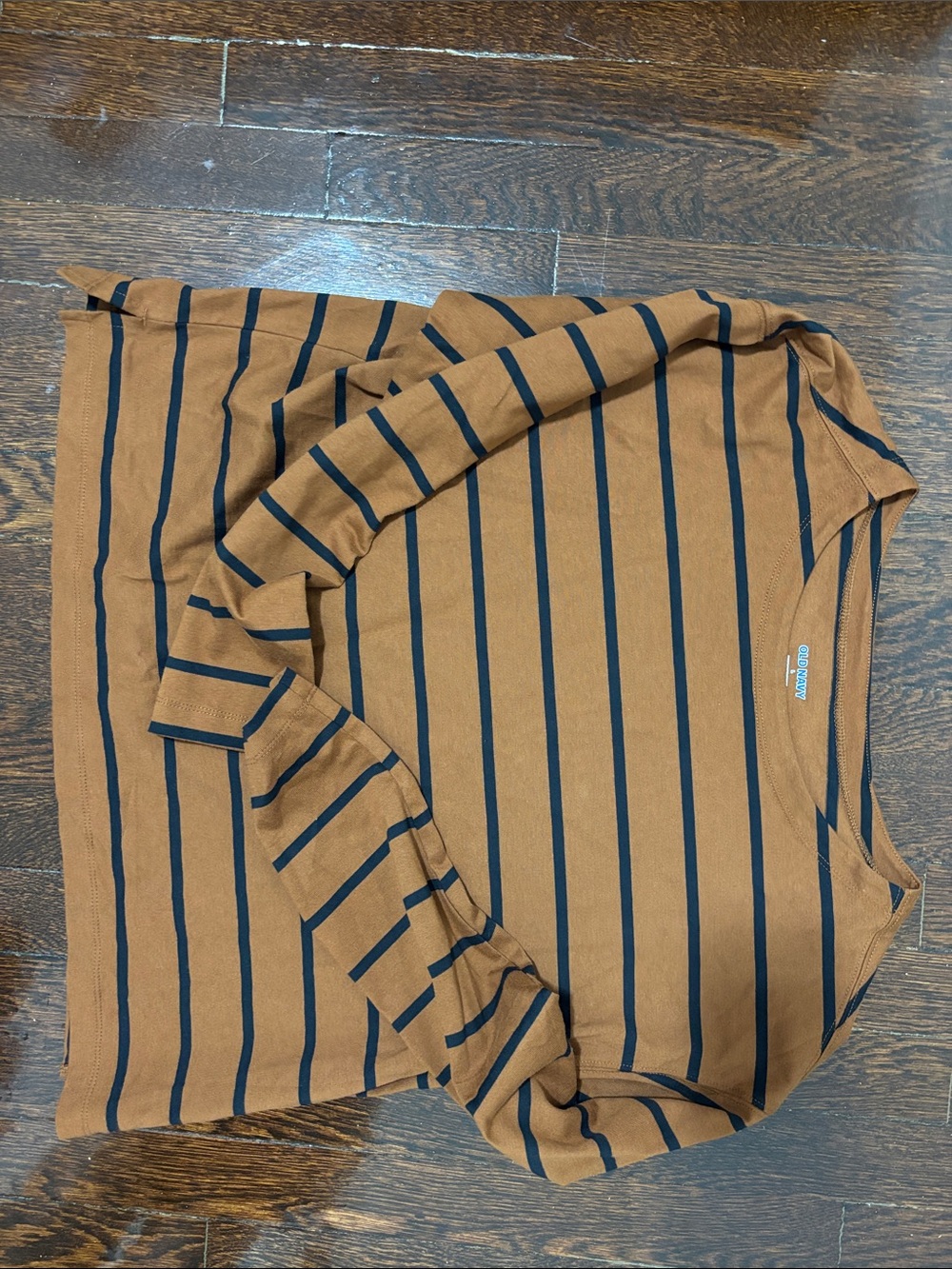 Old Navy Brown and Navy Striped Long-Sleeve Tee